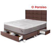 Dormitorio Royal Balanzze Cajones Queen Cabecera Blocks Chocolate