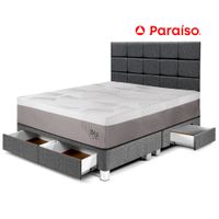 Dormitorio Royal Balanzze Cajones Queen Cabecera Blocks Gris