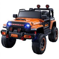 Carro Eléctrico coche 4X4 Naranja Estilo Jeep Wrangler Rubicon 12V Doble Motor 380 con control