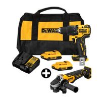 COMBO Dewalt: Taladro Percutor 1/2"" 20V BRUSHLESS ATOMIC DCD709D2 + Amoladora Angular 4-1/2"" 20V BRUSHLESS DCG413B (Sin Bateria)