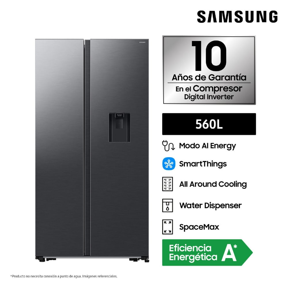 Refrigeradora Samsung All Around Cooling 560Lt Negra RS57DG4100B4/PE