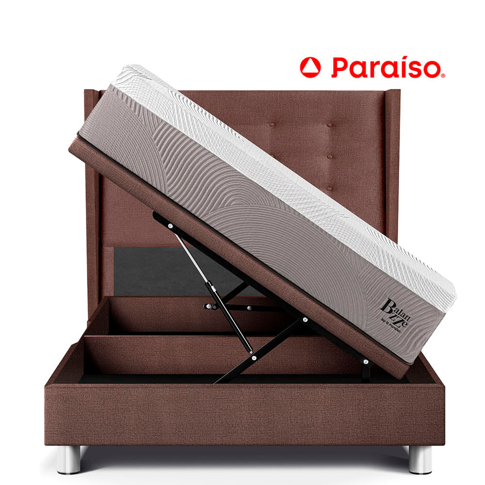Dormitorio Boxet Gold Royal Balanzze 1.5 Plazas Chocolate