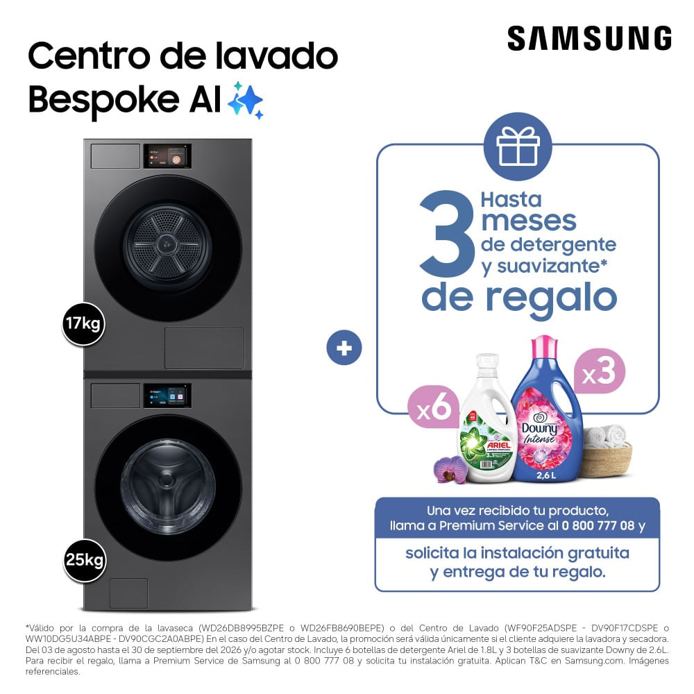 Centro de Lavado Samsung BeSpoke AI 25KG/17KG