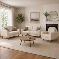 Juego de Sala Selena 3-2-1 Color Beige Claro