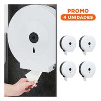 Pack4 Modulo de papel higienico jumbo en blanco y negro para ambientes compartidos