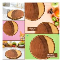 Base Circular de Madera para Decoracion de Hogar y Casa con Uso Diario Versatil Y Ligas Regalo
