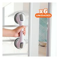 Pack6 Asidero de Seguridad para Bano con Agarre Firme en Color Blanco Y Papel Regalo