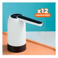 Pack12 Distribuidor de Agua Electrico Recargable Blanco Para Botellones en Hogar Y Papel Regalo