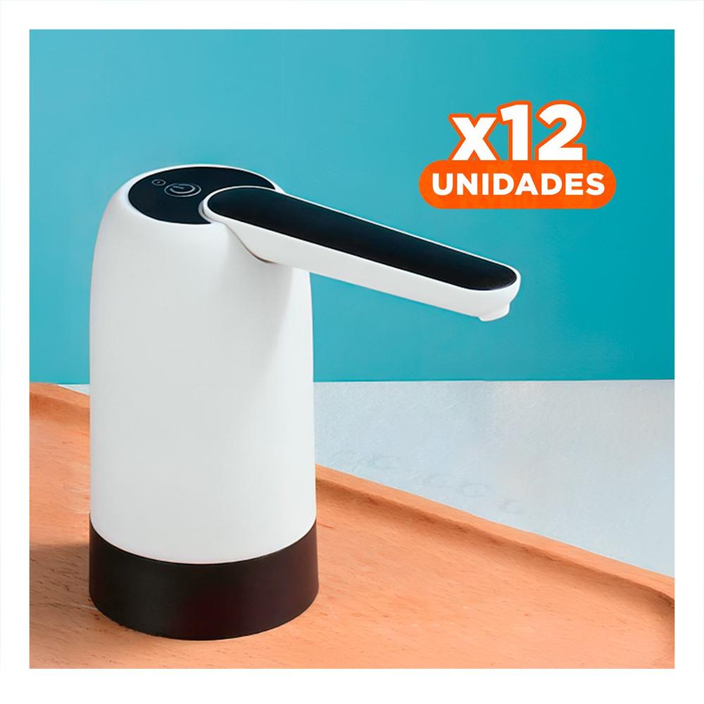 Pack12 Distribuidor de Agua Electrico Recargable Blanco Para Botellones en Hogar Y Papel Regalo