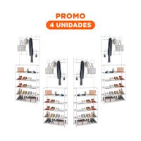 Pack4 Accesorio Resistente para Closet y Entrada de Casa 5 Niveles Blanco