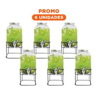 Pack6 Distribuidor de Liquidos 5L para Agua Jugos o Bebidas Frias en Casa Y Regalo Sticker