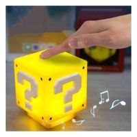 Lampara Amarillo Led con Sonido en Cubo Basado en Personaje de Videojuego Y Papel Regalo
