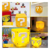 Lampara Cubo Led con Sonido Integrado Color Amarillo de Personaje de Videojuego Y Ligas Regalo