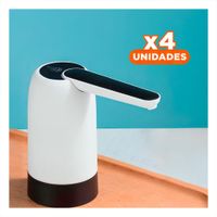 Pack4 Surtidor de Agua Blanco Electrico Recargable Para Botellas y Botellones Y Papel Regalo