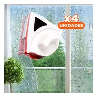 Pack4 Limpiador Magnetico para Ventanas Rojo Triangular Rapido y Durable Y Regalo Sticker