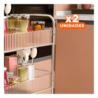 Pack2 Carro Multiuso de Acrilico con Ruedas para Dormitorio y Bano Y Papel Regalo
