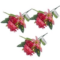Pack de 3 Bouquet Artificiales De 5 Dalias De 28Cm BG505349V-ROS FLORIPASTORE