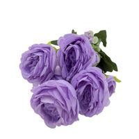 Bouquet Artificial De 5 Rosas Moradas De 26Cm XS260009-3 FLORIPASTORE