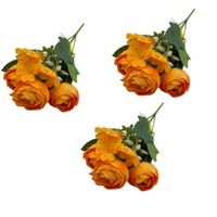Pack de 3 Bouquets De Margaridas Y Ranúnculo De 26Cm BG305062-NAR FLORIPASTORE