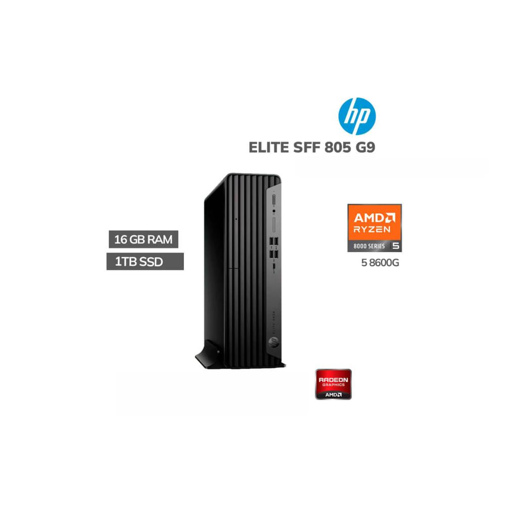 COMPUTADORA HP ELITE SFF 805 G9 AMD RYZEN 5 8600G 16GB DDR5 1TB SSD WINDOWS 11 PRO