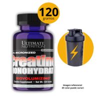 Creatina Monohidratada Micronizada Ultimate Nutrition 120gr economica con shaker gratis