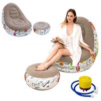 Sillon Sofá Inflable Portátil Plegable con Reposapiés Puff