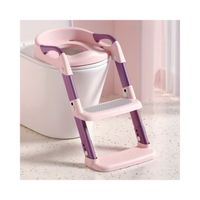 Adaptador de Baño y Escalera Portátil para Niños Rosa