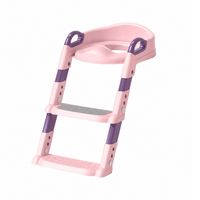 Adaptador de Baño y Escalera Portátil para Niños Rosa