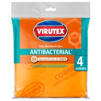 Paño Antibacterial Ultra VIRUTEX Nanopartículas de Cobre Pack 4un