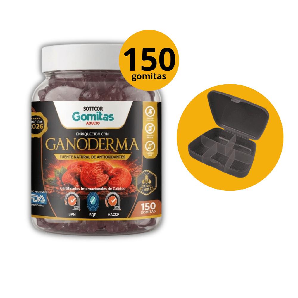 Sottcor Gomitas de Ganoderma - Antioxidante Natural Adultos con pastillero regalo