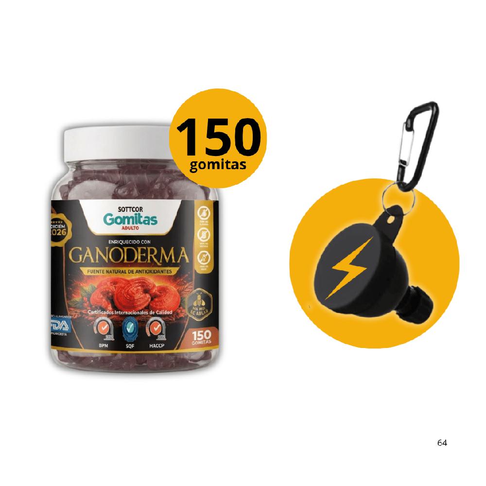 Sottcor Gomitas de Ganoderma - Antioxidante Natural Adultos con portasuplementos de regalo
