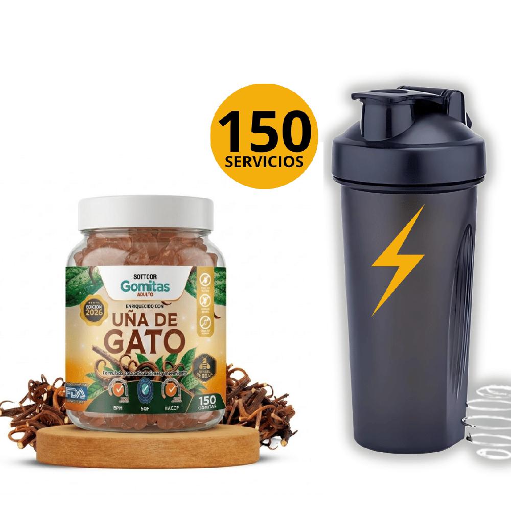 Sottcor Gomitas de Uña de Gato - Soporte Articular y Movimiento con shaker de regalo