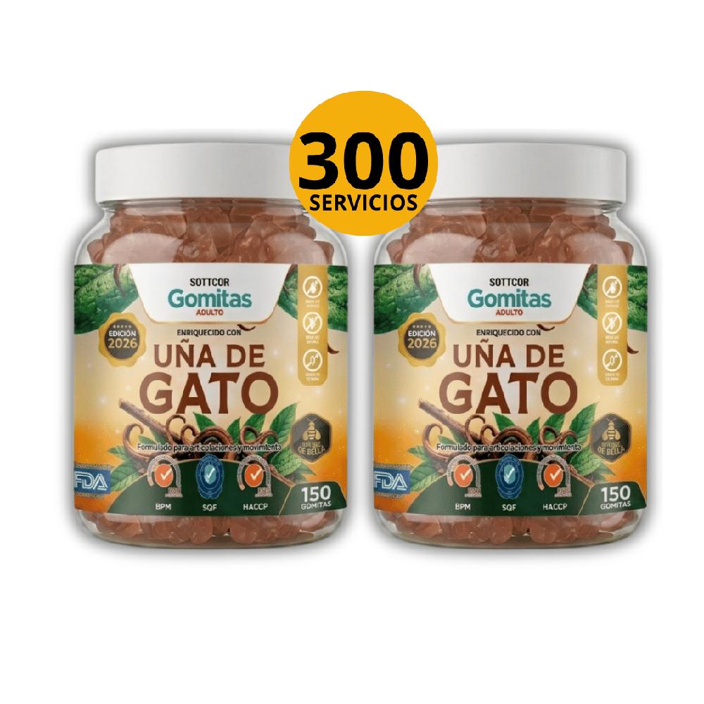 Pack Sottcor Gomitas de Uña de Gato - Soporte Articular y Movimiento 300 Unidades