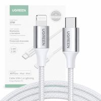 UGREEN US304 Cable USB-C a Lightning 1m Gris Carga Rápida PD 20W