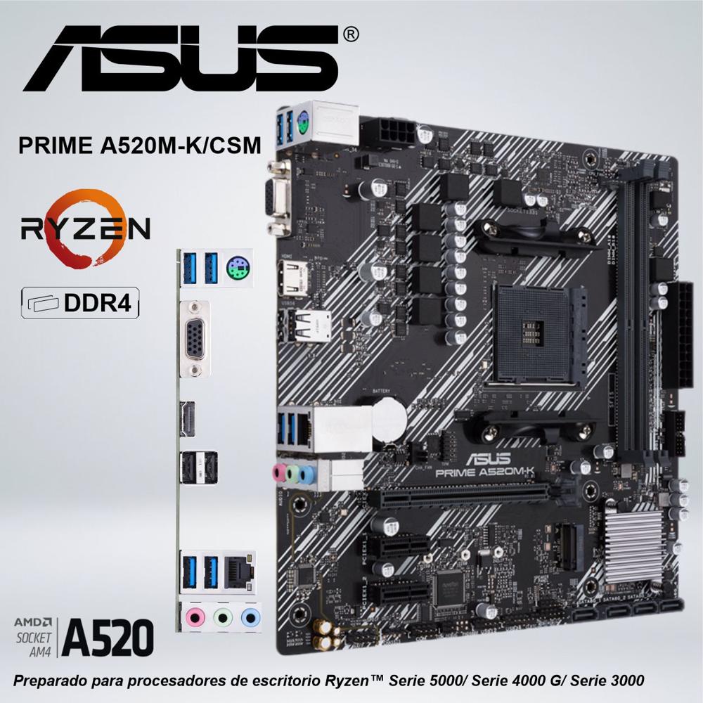 PLACA ASUS AMD RYZEN PRIME A520M-K  DDR4