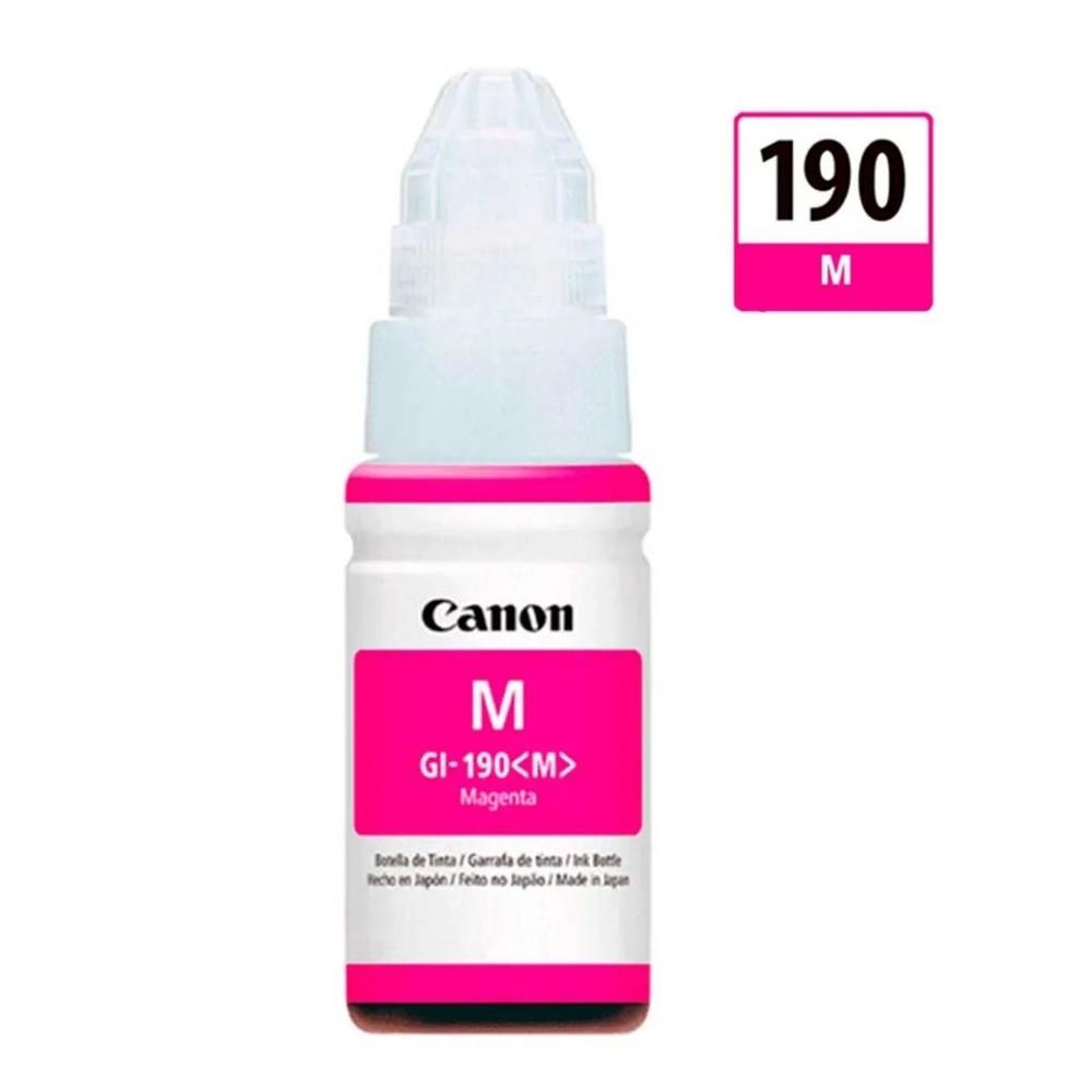 Botella de Tinta Canon GI-190M Magenta 70ml para PIXMA G1100/G2100/G3100/G4100