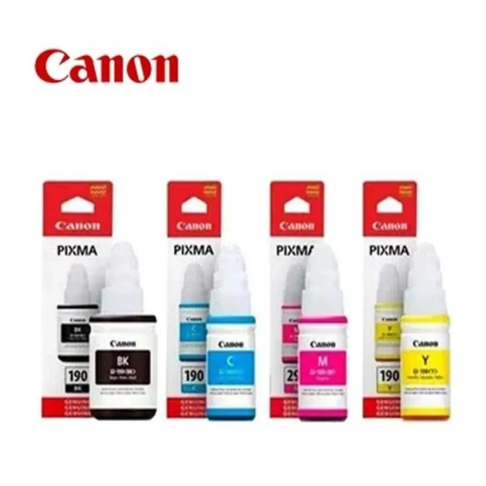 Kit de Tintas Originales Canon GI-190 (4 colores) para PIXMA G1100/G2100/G3100/G4100