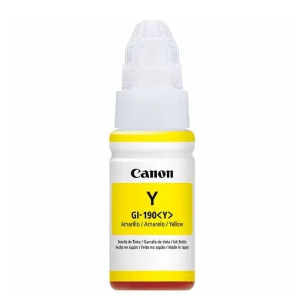 Botella de Tinta Canon GI-190Y Amarillo 70ml para PIXMA G1100/G2100/G3100/G4100