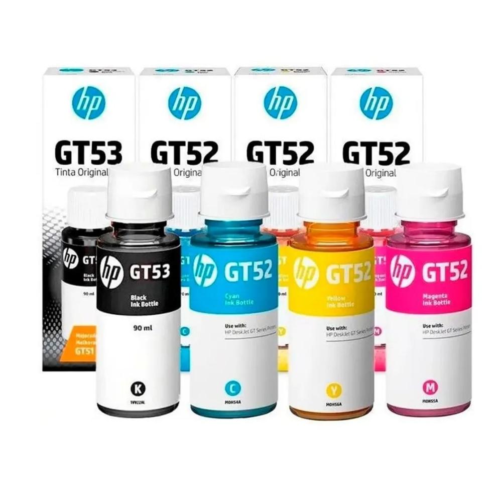 Combo de Botellas de Tinta HP GT53/GT52 (4 colores) Original para Smart Tank/Ink Tank