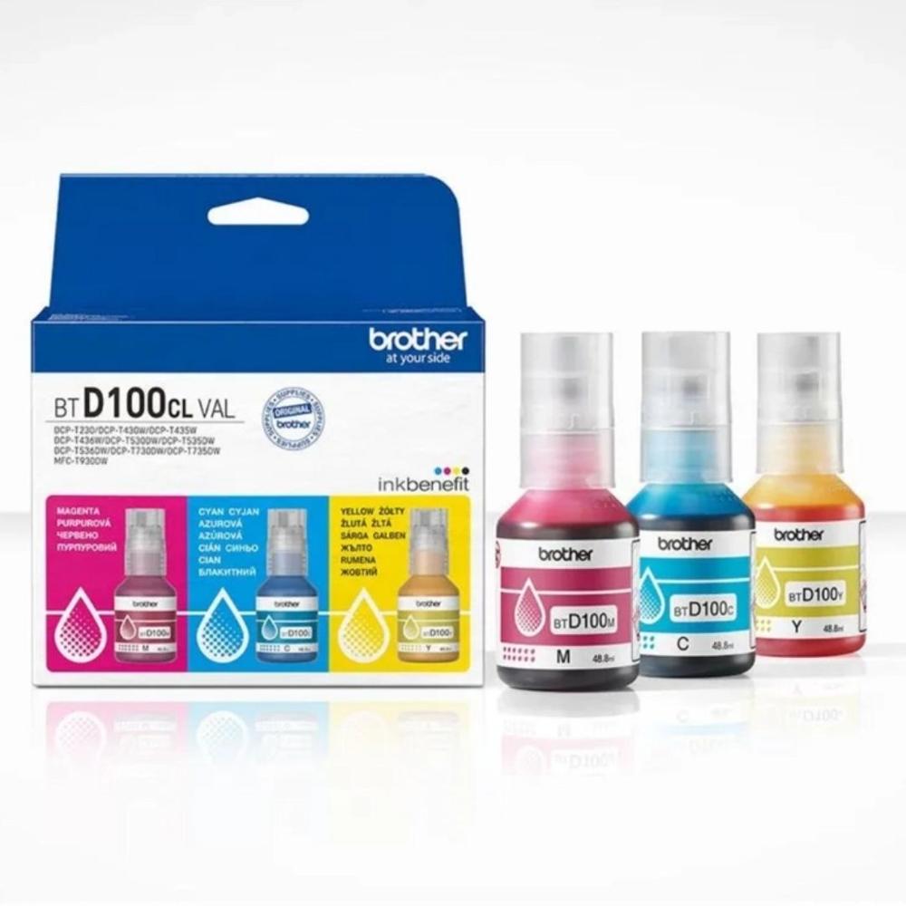 Pack 3 Tintas Brother BTD100CL3PK Color (Cyan/Magenta/Amarillo)para DCP-T230/T430W/T436W