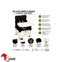 Silla plegable de comer para bebe Negro