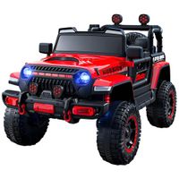 Carro Eléctrico coche 4X4 Rojo Estilo Jeep Wrangler Rubicon 12V Doble Motor 380 con control