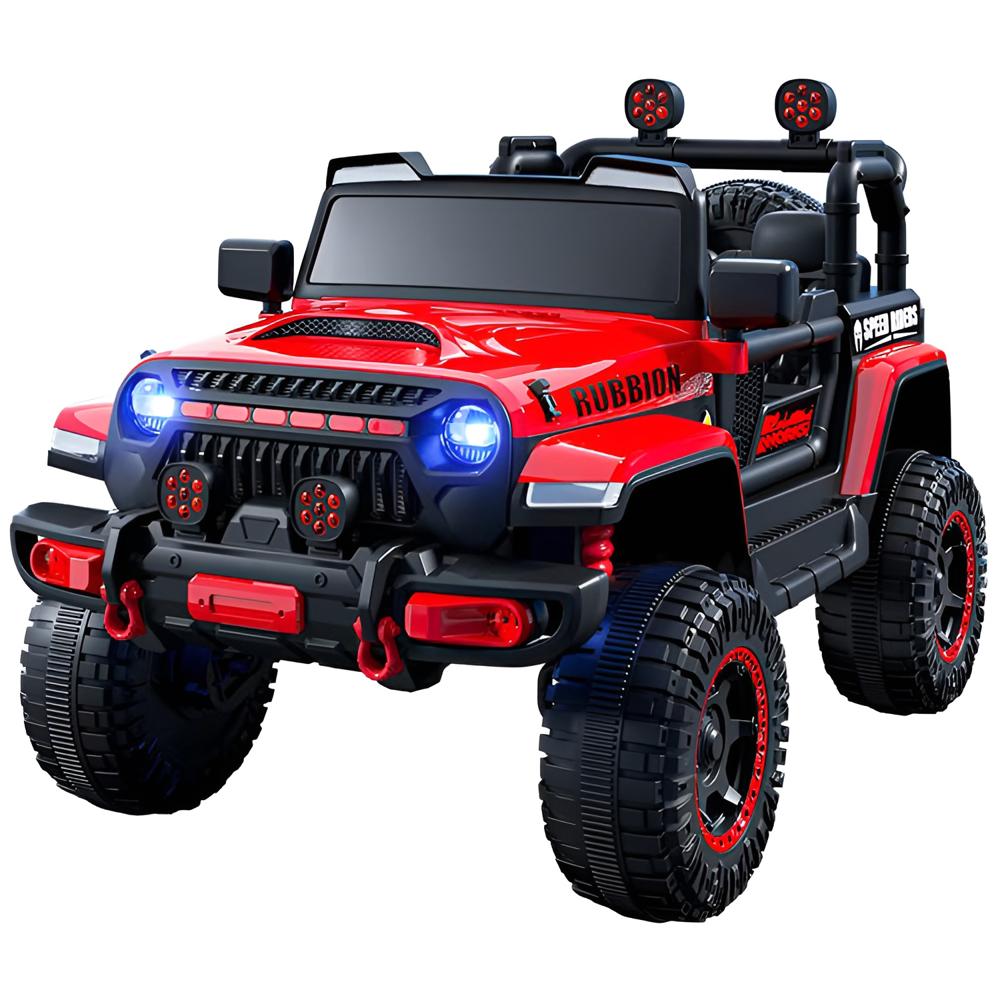 Carro Eléctrico coche 4X4 Rojo Estilo Jeep Wrangler Rubicon 12V Doble Motor 380 con control