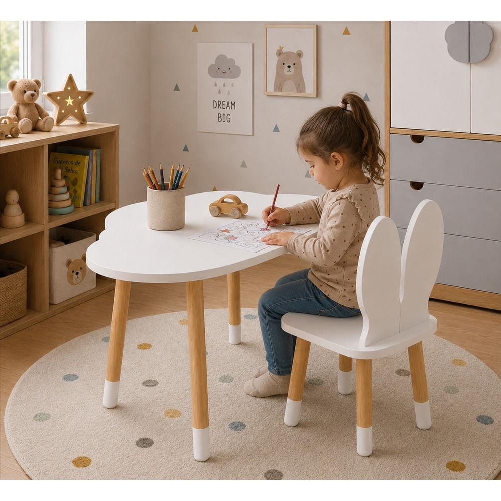 MESA PARA NIÑOS NUBE VENTITAS HOME BLANCO