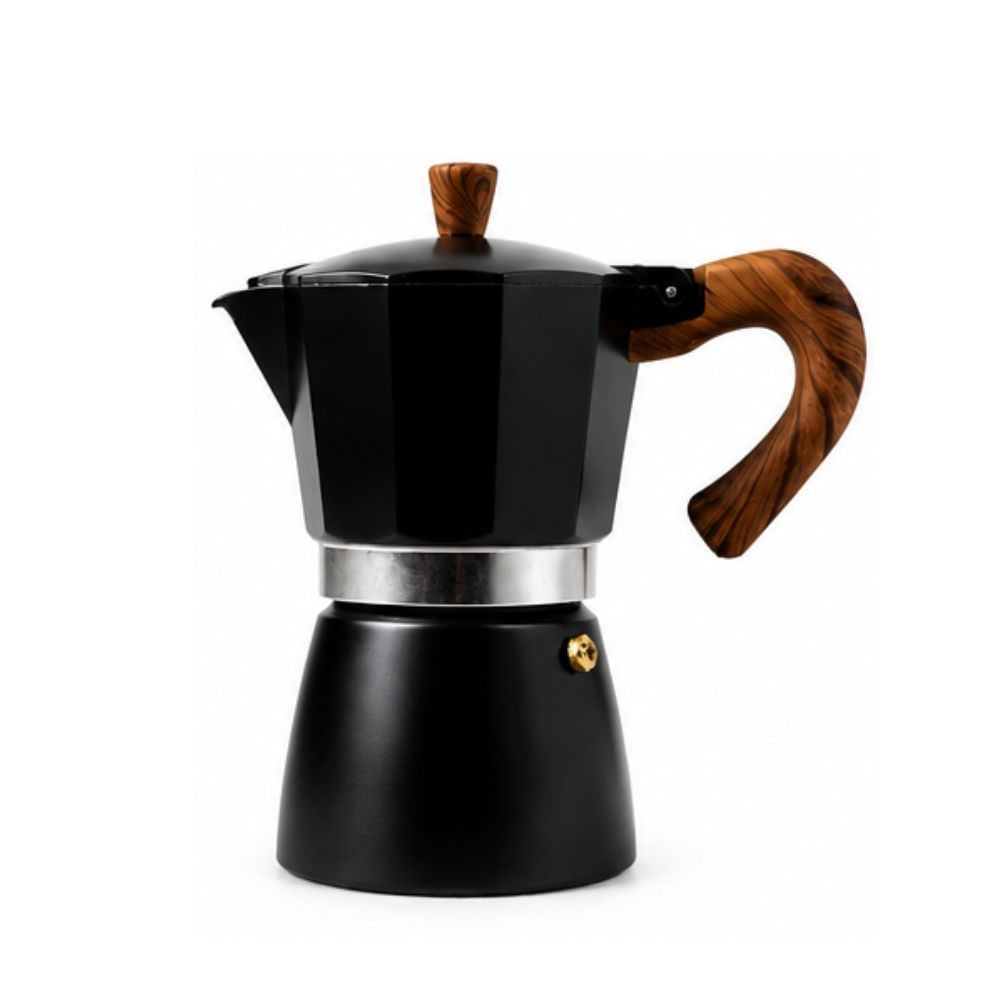 Cafetera Moka Italiana Vintage 150 ml-3 tazas Negro