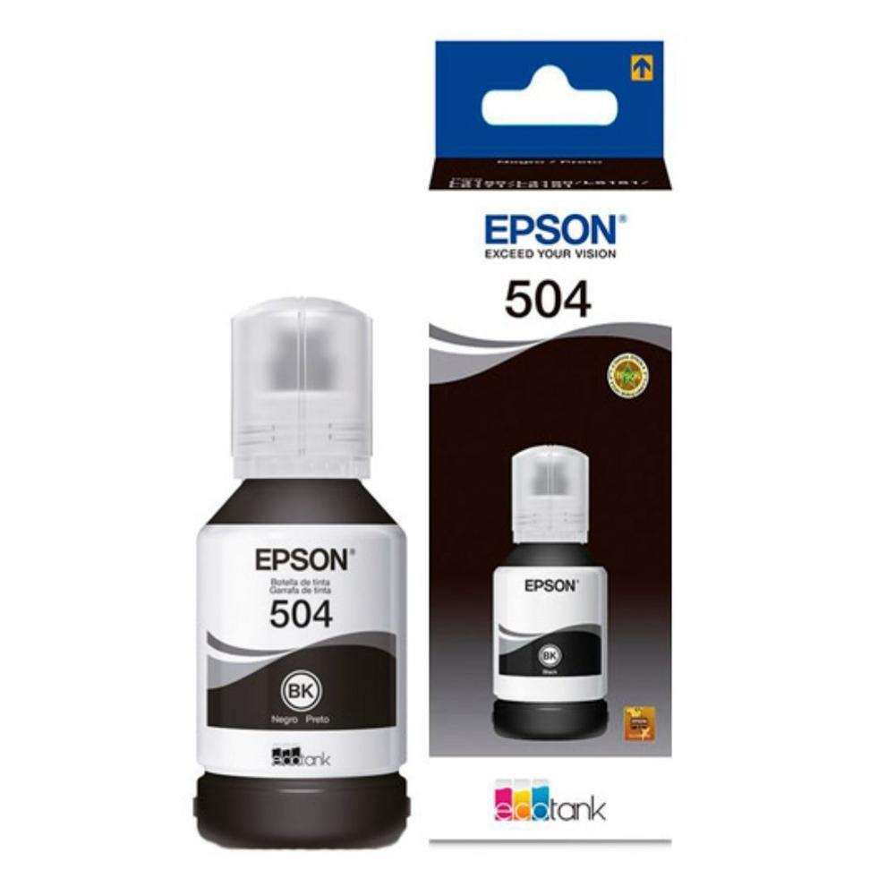 Botella de Tinta EPSON 504 Negro 127 ml para EcoTank L4150 L4160 L4260 L6191