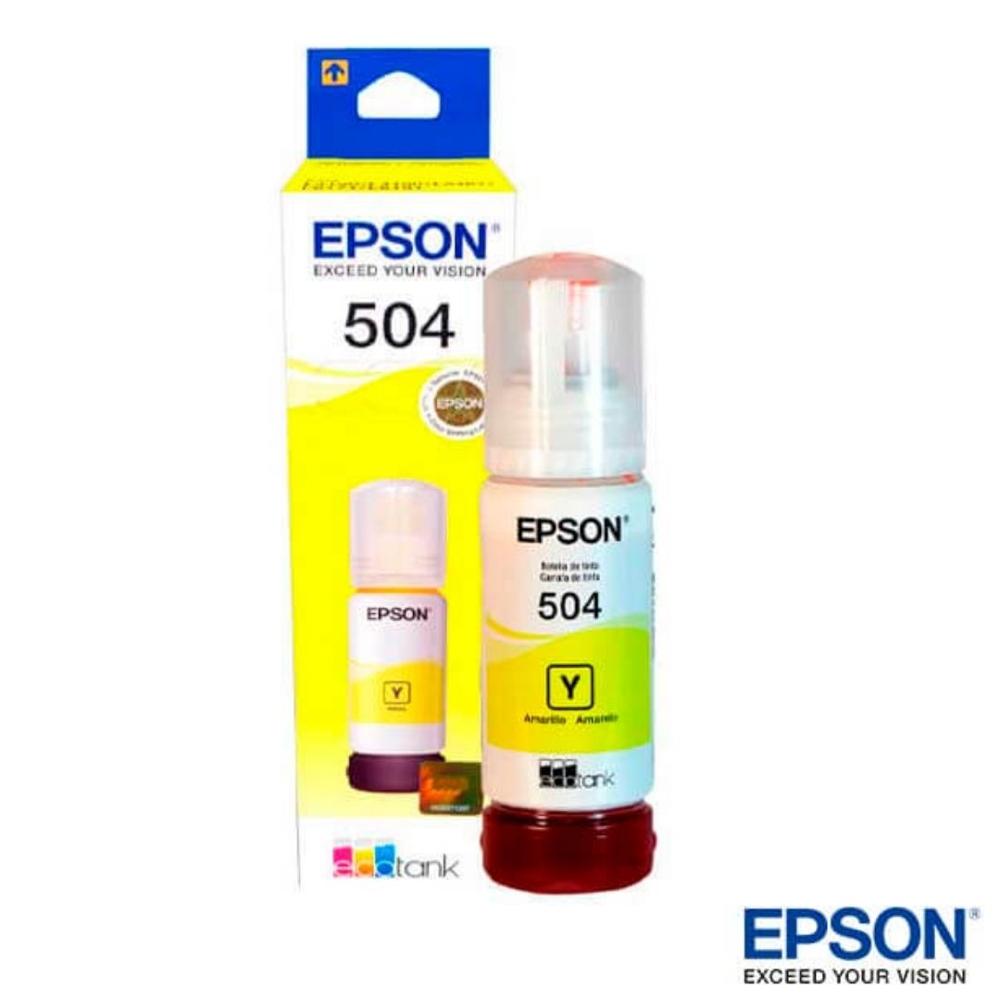 Botella de Tinta EPSON 504 Amarillo 70 ml para EcoTank L4150 L4160 L4260 L14150