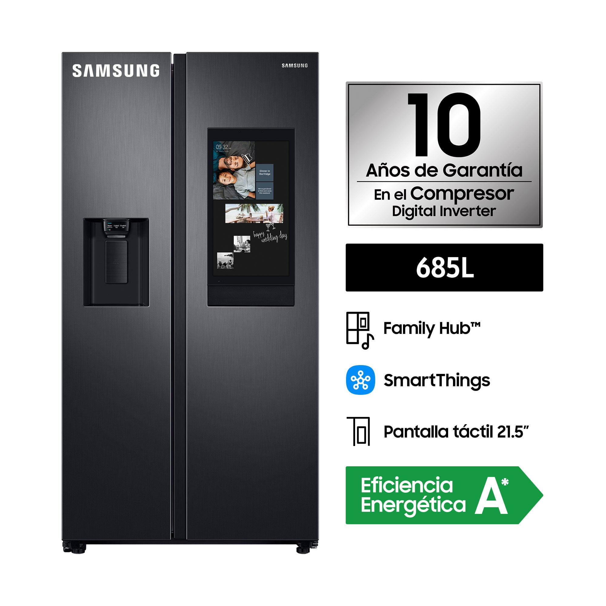 Refrigeradora Samsung All Around Cooling 685Lt Negra RS27T5561B1/PE