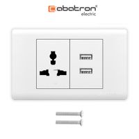 Tomacorriente CTIERRA mas Toma Doble USB Placa ABATRON