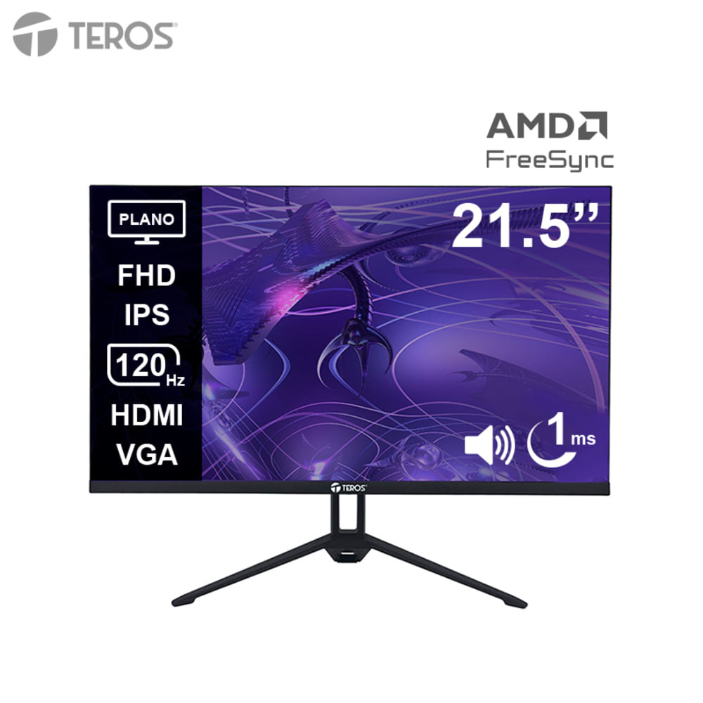Monitor TEROS TE-2133S 21.5"" FHD IPS 120Hz 1ms HDMI VGA Parlantes